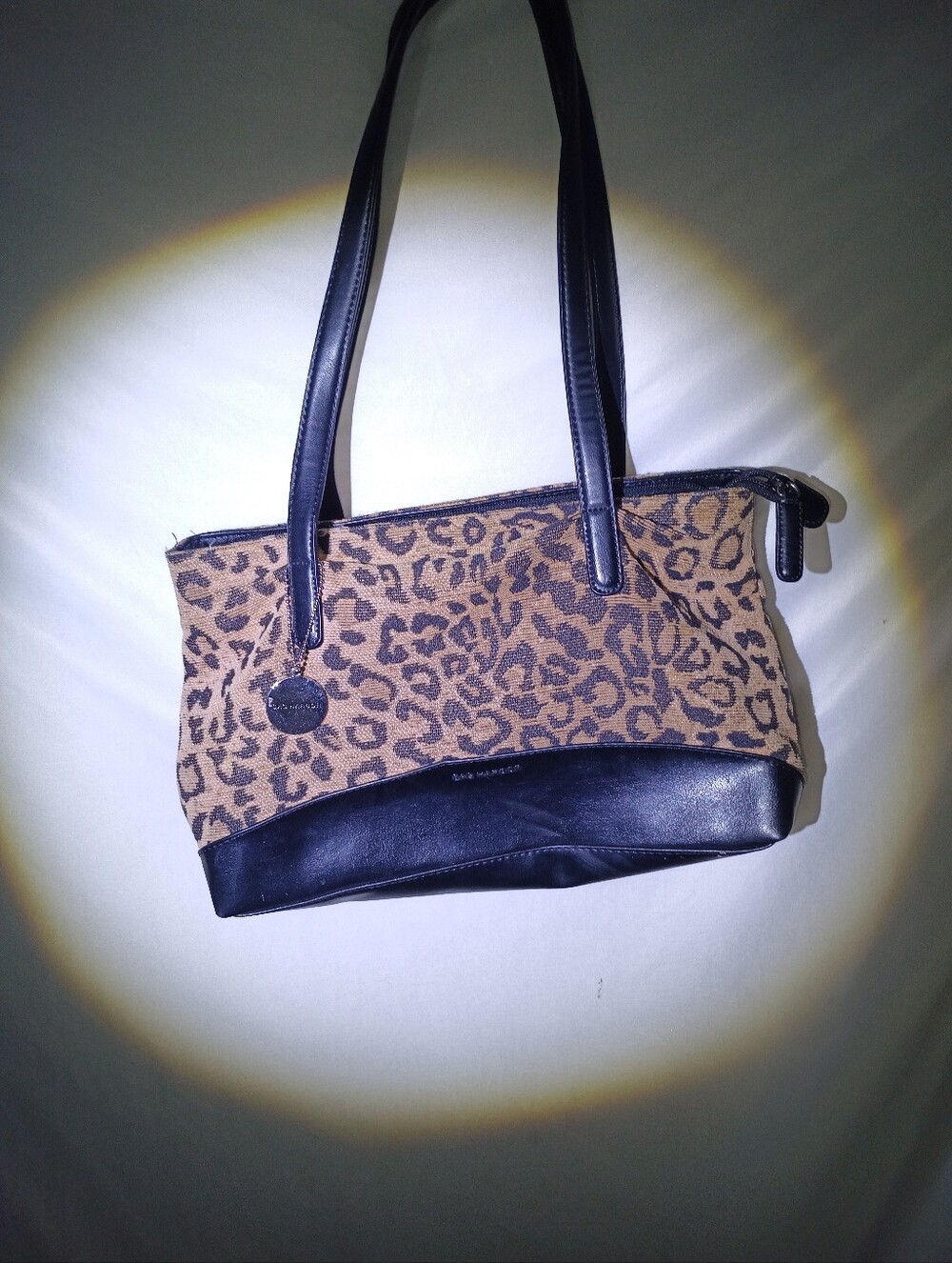 Sag Harbor Leopard Print Tote Bag with Black Accents